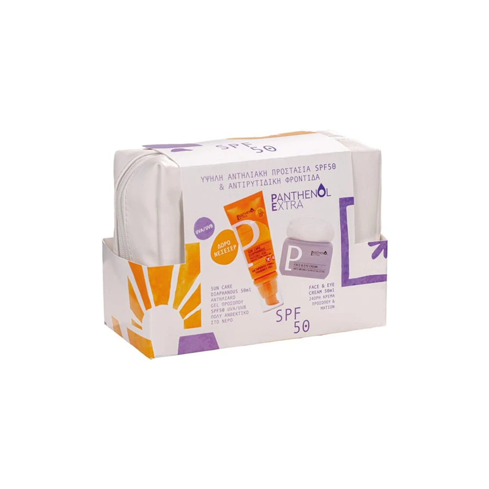 Panthenol Extra Promo Diaphanous Αντηλιακό Τζελ Προσώπου SPF50 50ml & Face & Eye Cream Αντιρυτιδική Κρέμα Προσώπου & Ματιών 50ml