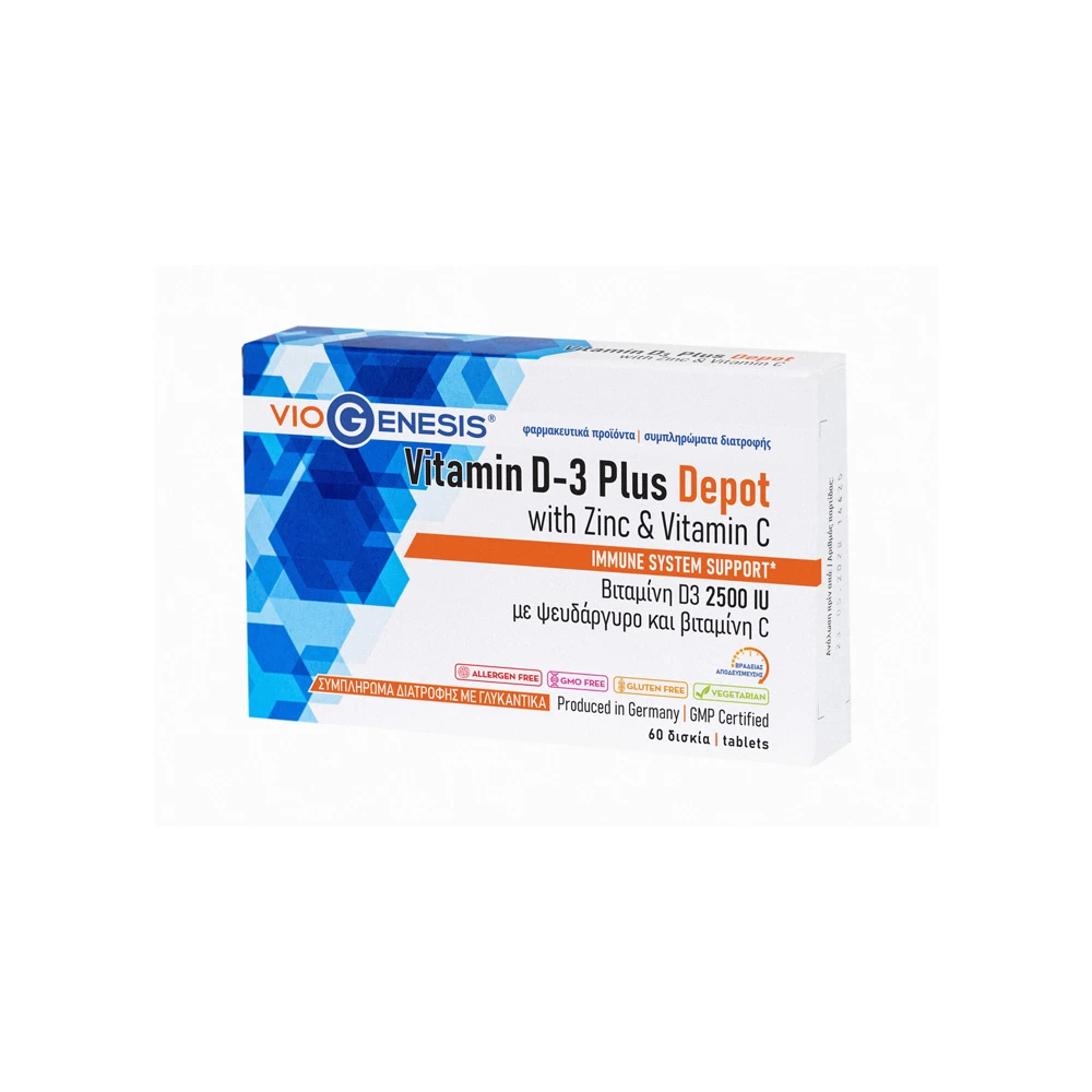 VioGenesis Vitamin D3 Plus 2500 IU Depot 60 tablets