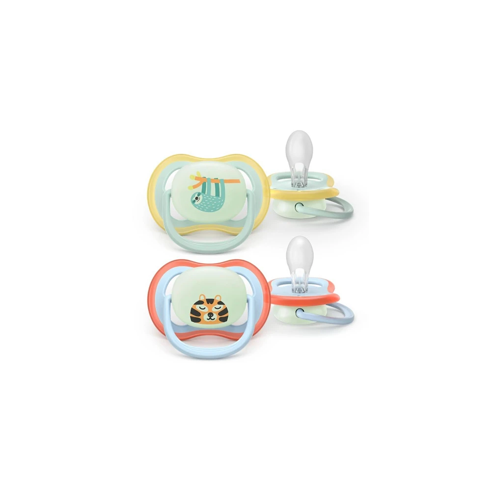 Philips Avent Ultra Air Nighttime Silicone Pacifiers Jungle For 0-6m 2 pieces