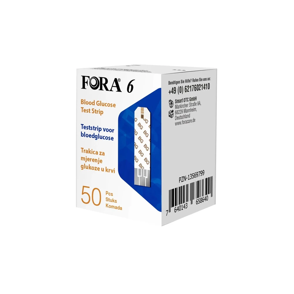 Fora 6 Blood Glucose Test Strips 50 pieces
