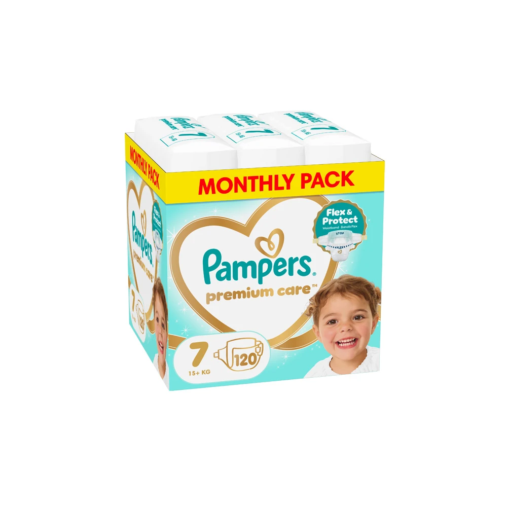 Pampers Premium Care Diapers Size 7 (15kg+) 120 diapers