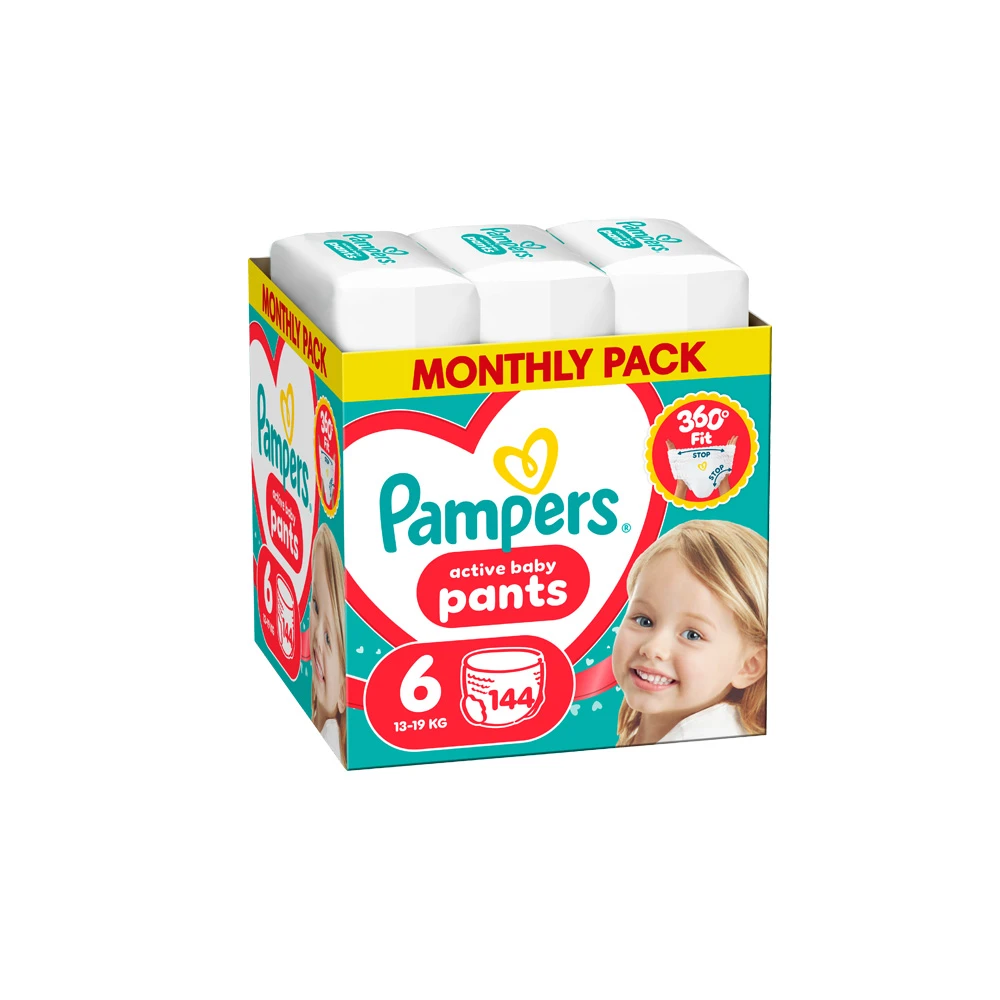 Pampers Pants Πάνες Βρακάκι Μέγεθος 6 (13-19kg) 144 πάνες