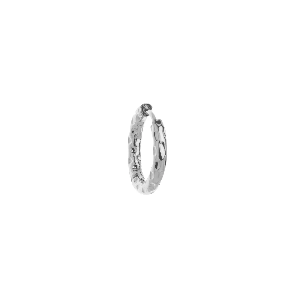 Borghetti Art 1304 Hoop Lavorato Acciaio Stainless Steel Hoop Earrings 1 pair