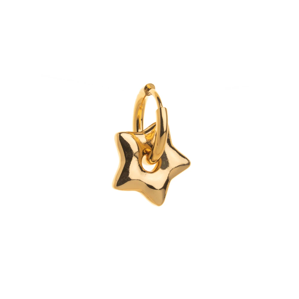 Borghetti Art 1336 Stella Oro Gold Hoop Earrings With Star Design 1 pair