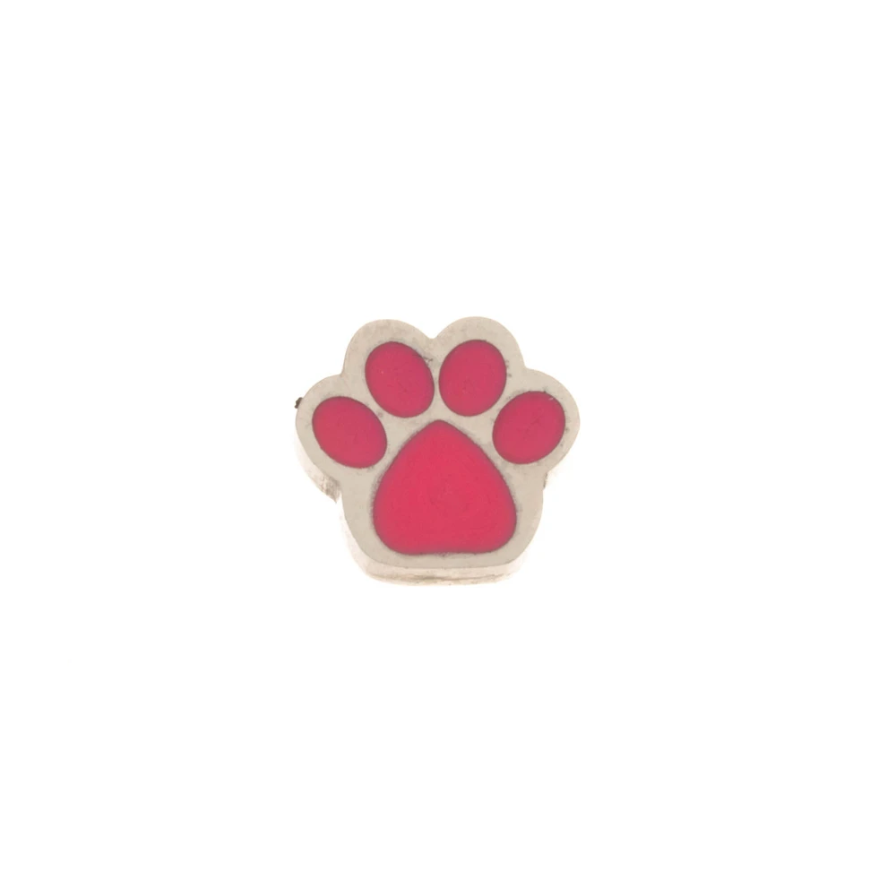 Borghetti Art 1348 Zampetta Acciaio Steel Hoop Earrings With Paw Print 1 pair
