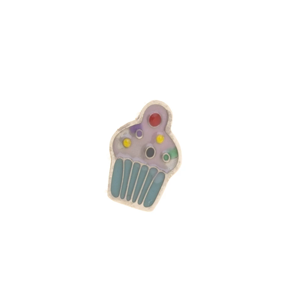 Borghetti Art 1346 Muffin Acciaio Hoop Earrings Stainless Steel Cute Design 1 pair