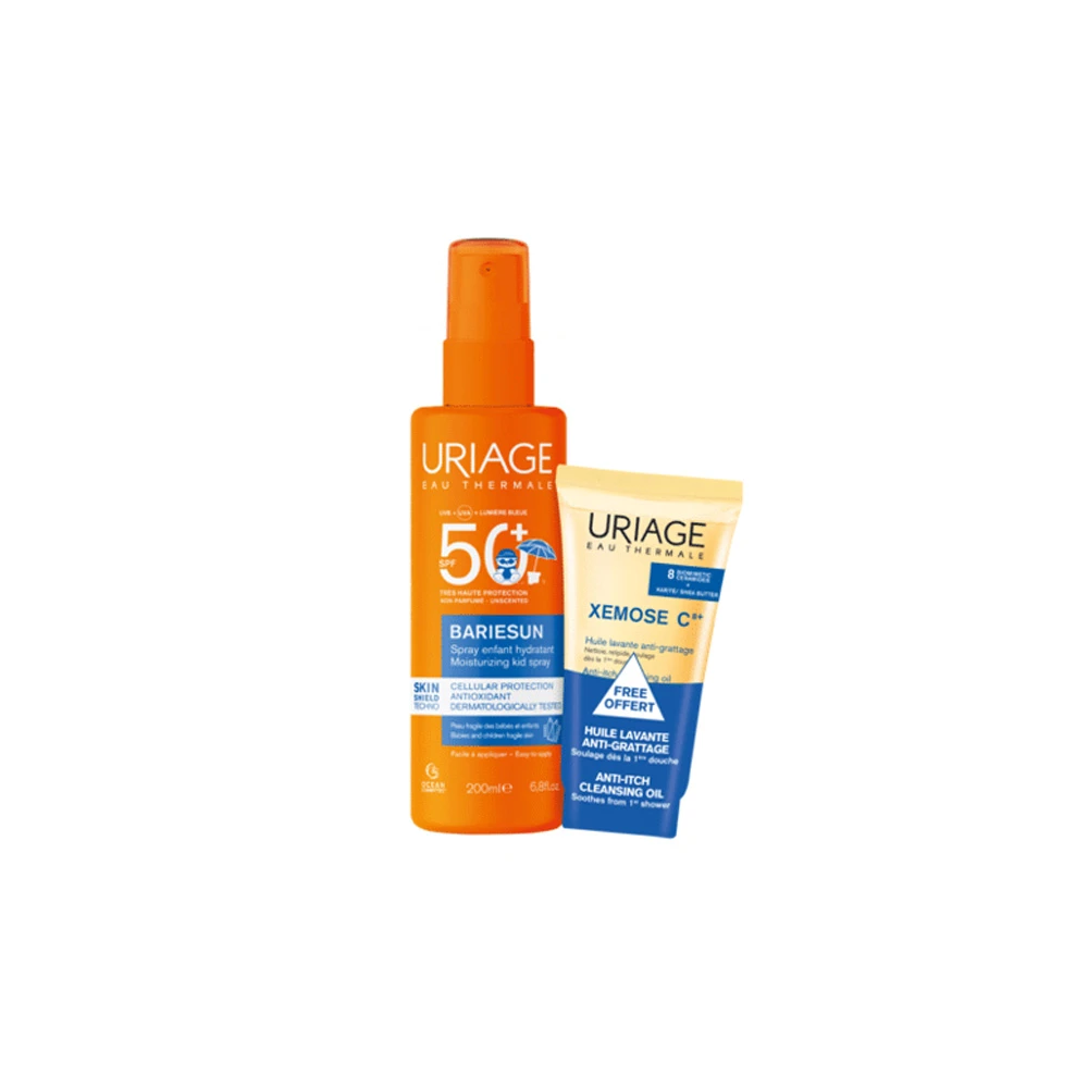 Uriage Promo Bariesun Moisturizing Kid Spray SPF50+ 200ml & Xemose C8+ Anti-Itch Cleansing Oil 50ml