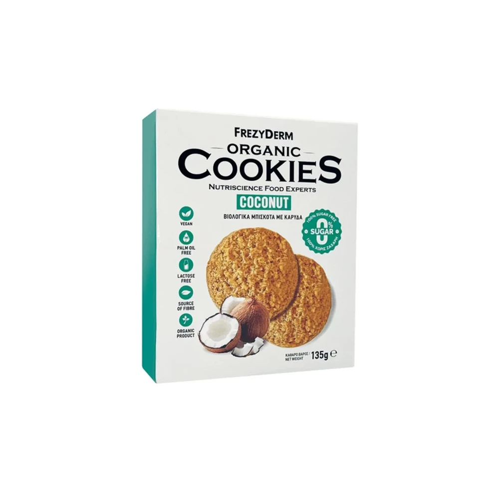 Frezyderm Organic Cookies Coconut 0% Sugar 135gr