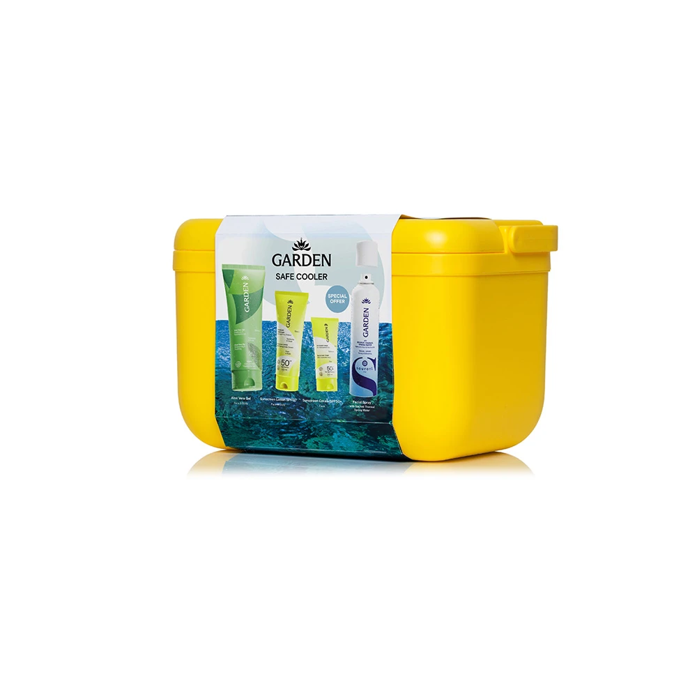 Garden Promo Safe Cooler Aloe Vera Gel 200ml & Sun Lotion SPF50 75ml & Sun Face Cream SPF50+ 25ml & Garden x Souroti Thermal Spring Water Facial Spray 150ml