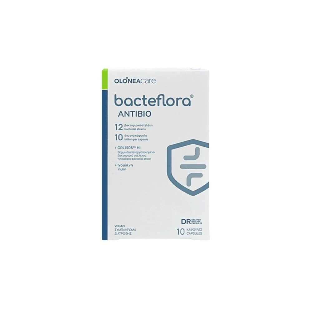 Olonea Bacteflora Antibio Φόρμουλα Με Προβιοτικά & Πρεβιοτικά 10 κάψουλες
