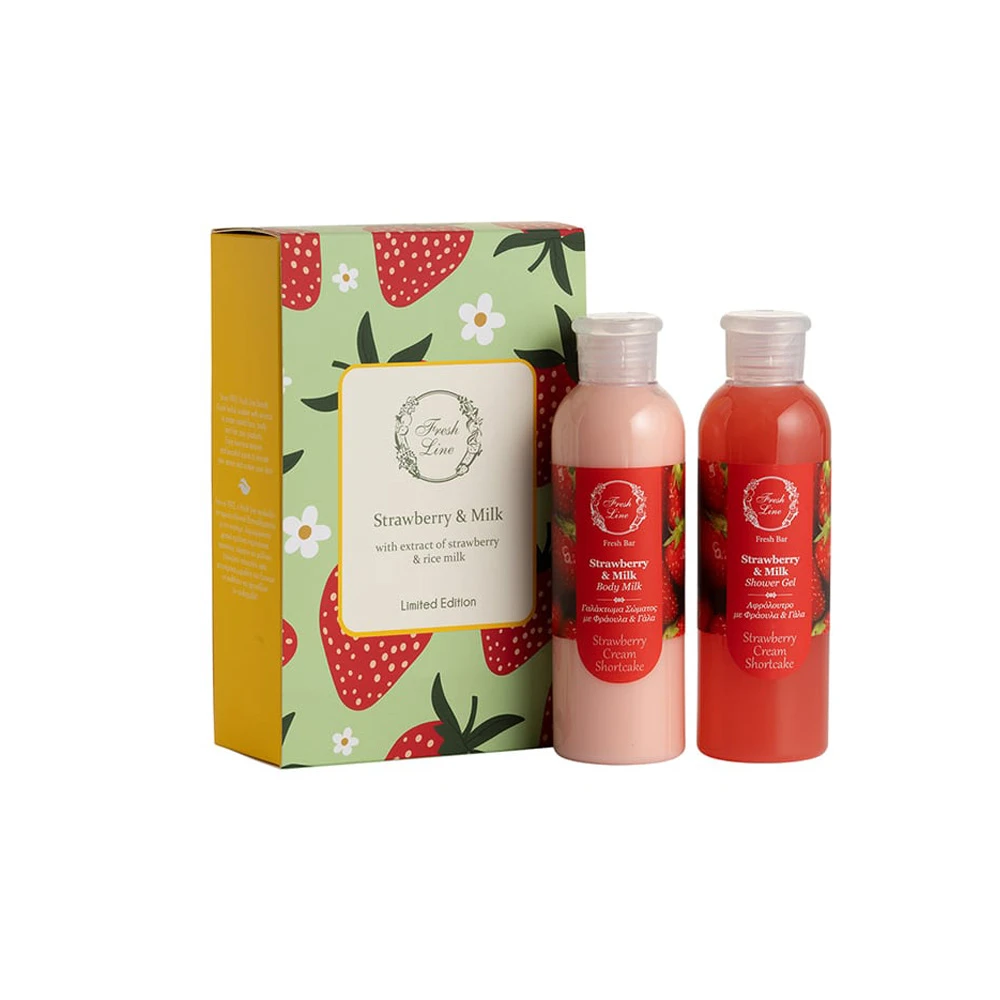 Fresh Promo Line Spring Strawberry & Milk Shower Gel 200ml & Strawberry & Milk Body Milk 200ml