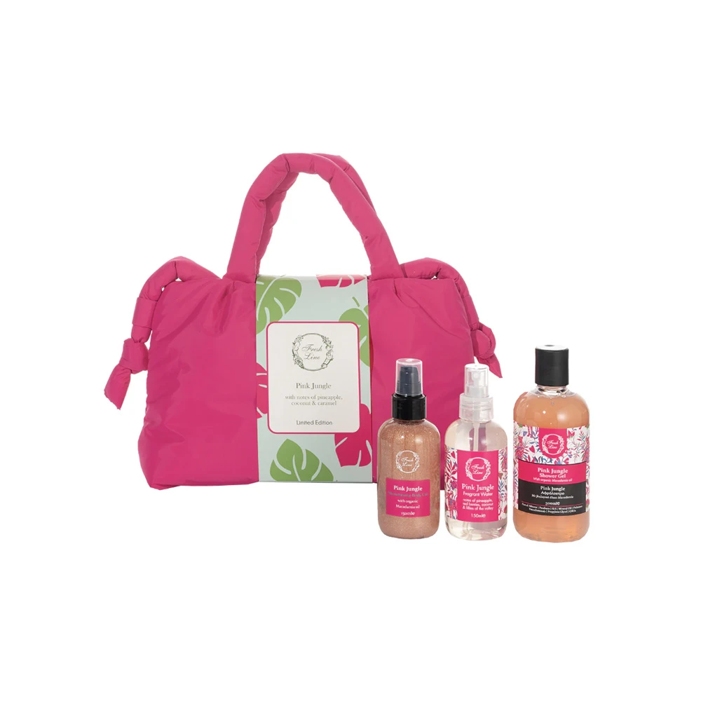 Fresh Line Promo Pink Jungle Shower Gel 300ml & Shimmering Body Oil 150ml & Fragrant Water 150ml