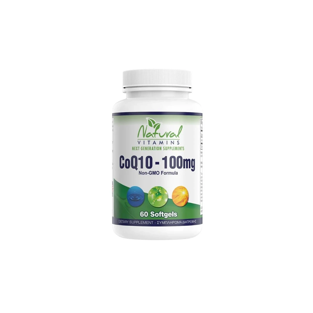 Natural Vitamins CoQ10 100mg Συμπλήρωμα Διατροφής CoQ10 60 μαλακές κάψουλες