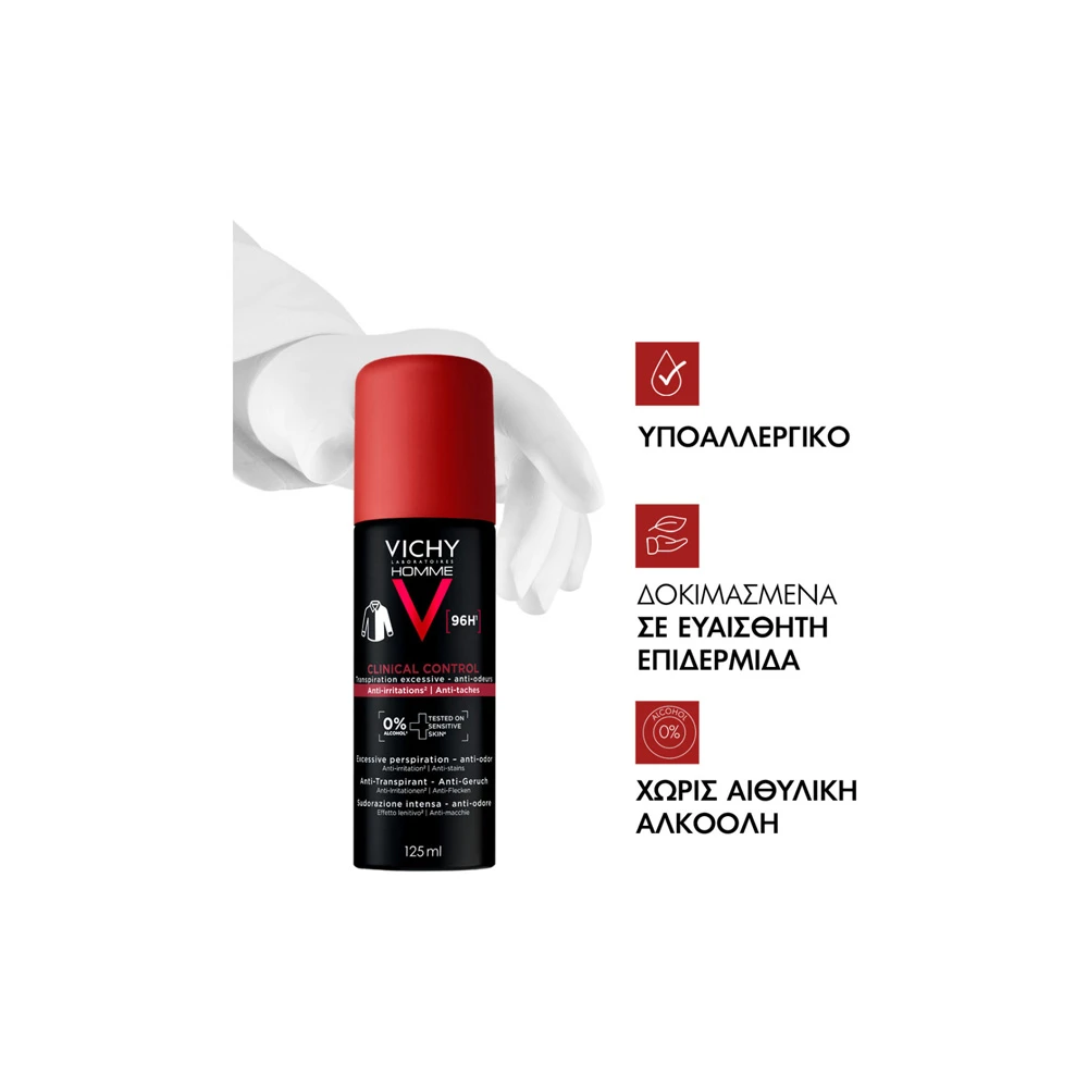 Vichy Homme 96h Clinical Control Deodorant Aerosol 125ml