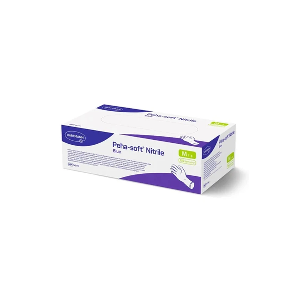 Hartmann Peha-Soft Nitrile Powder-Free Nitrile Examination Gloves Blue Medium 150 pieces