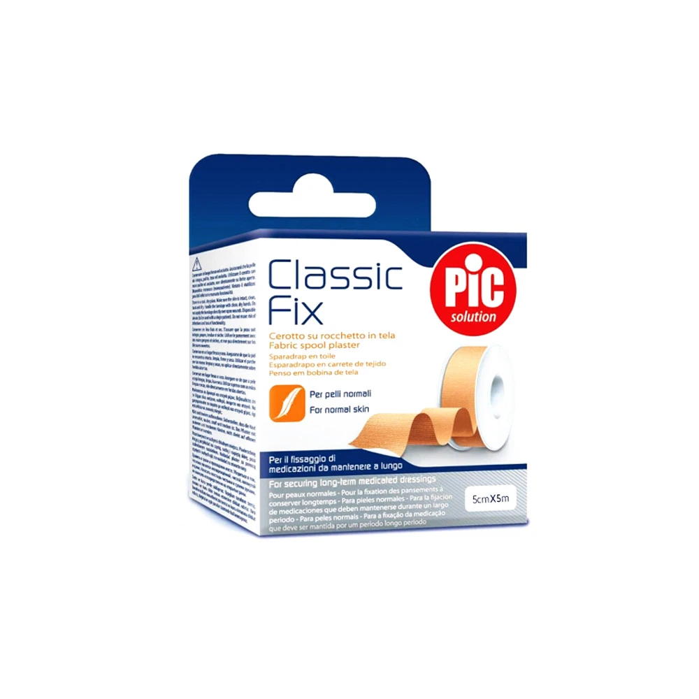 Pic Solution Classic Fix Υφασμάτινο Ρολό Λευκοπλάστη 5cm x 5m 1 τεμάχιο