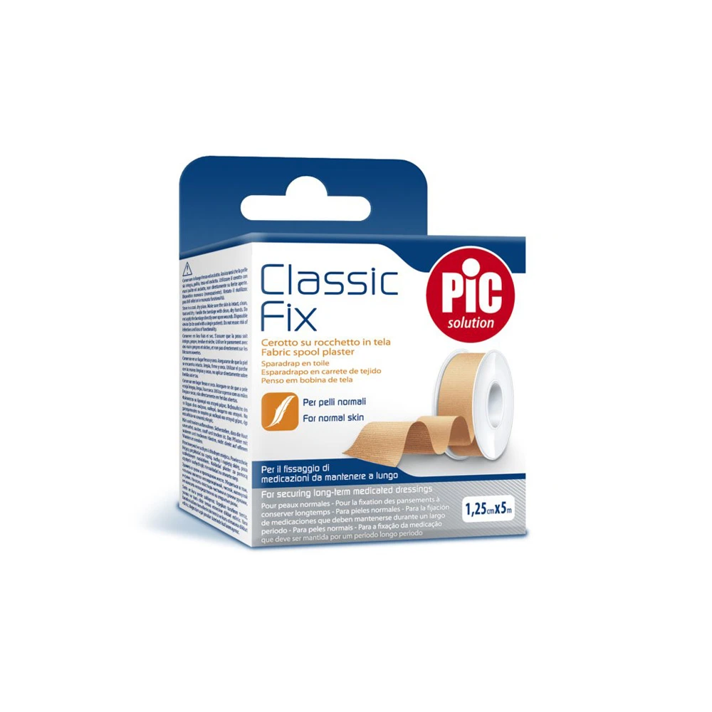 Pic Solution Classic Fix Ρολό Λευκοπλάστη Υφασμάτινο 1.25cm x 5m 1 τεμάχιο