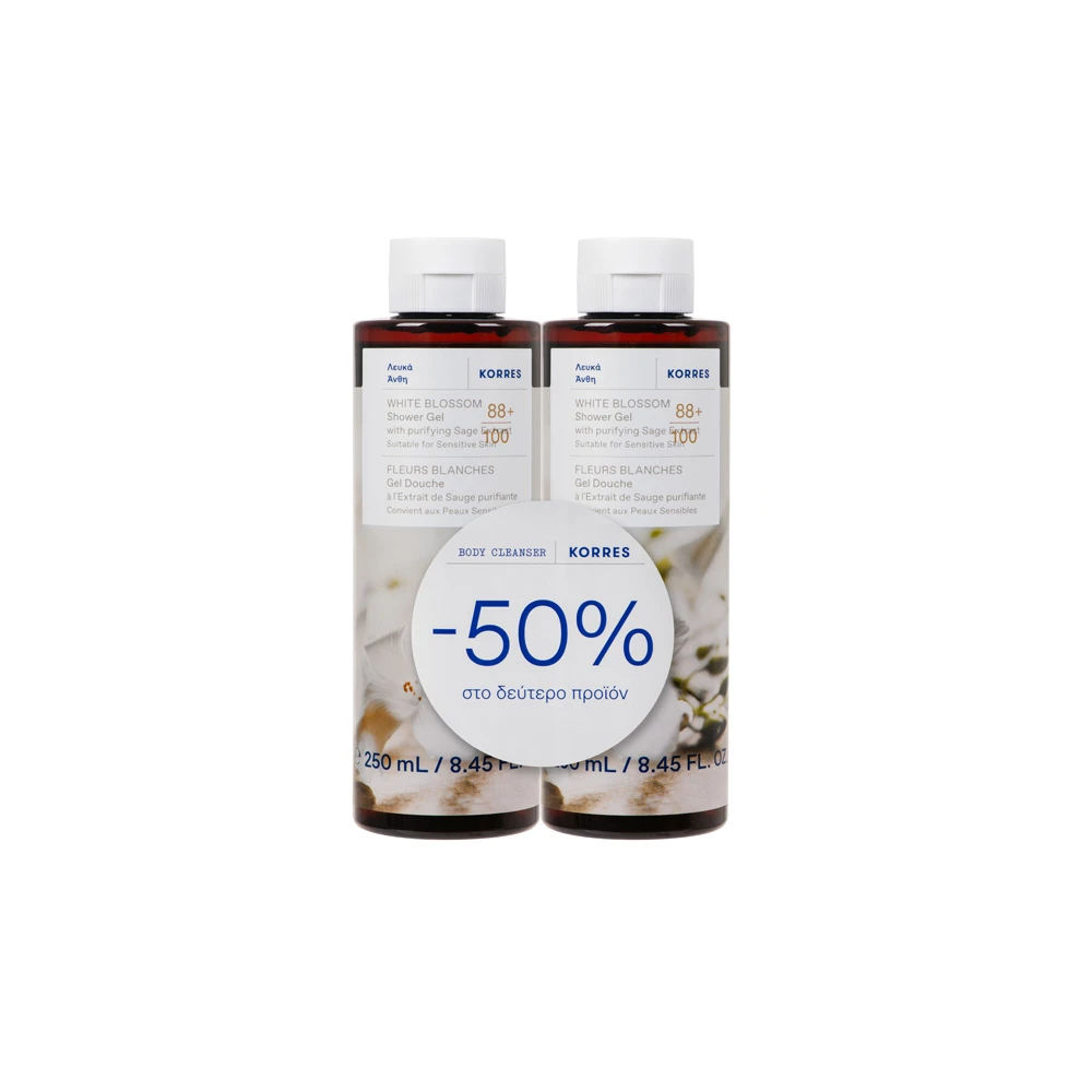 Korres Promo (-50% Στο 2ο Προϊόν) Λευκά Άνθη Αφρόλουτρο 2x250ml