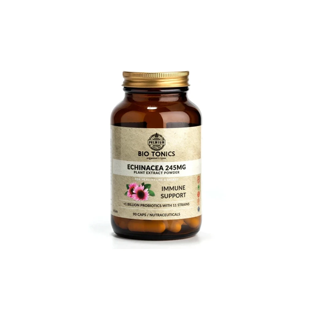 Bio Tonics Immune Support Echinacea 245mg Συμπλήρωμα Διατροφής Με Εχινάκεια Για Τη Φυσική Θωράκιση & Άμυνα Του Οργανισμού 90 κάψουλες