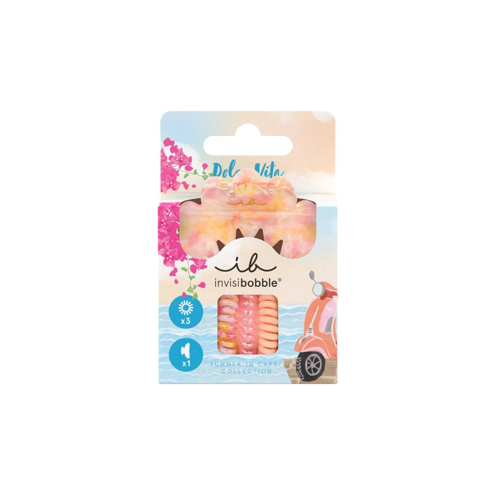Invisibobble Promo Dolce Vita Kλάμερ 1 τεμάχιο & Λαστιχάκια Μαλλιών 3 τεμάχια