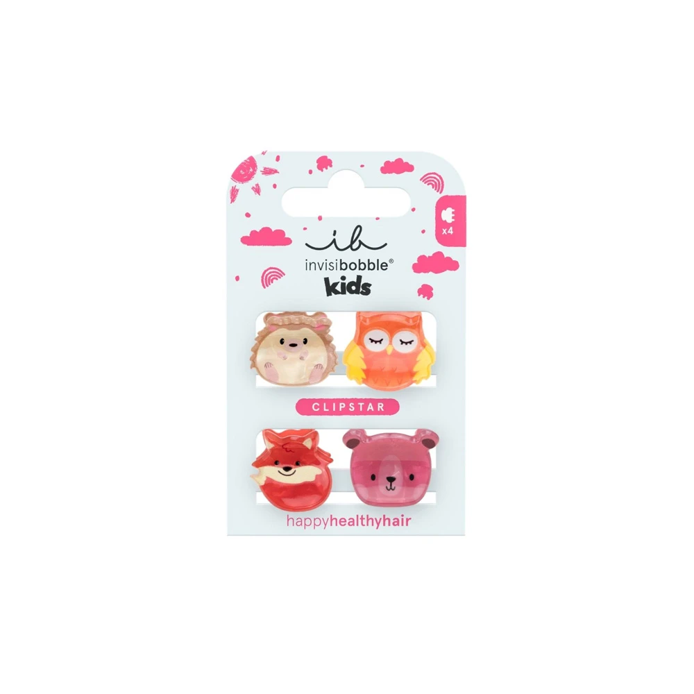 Invisibobble Kids Clipstar Clever Classmates Τσιμπιδάκια Μαλλιών 4 τεμάχια