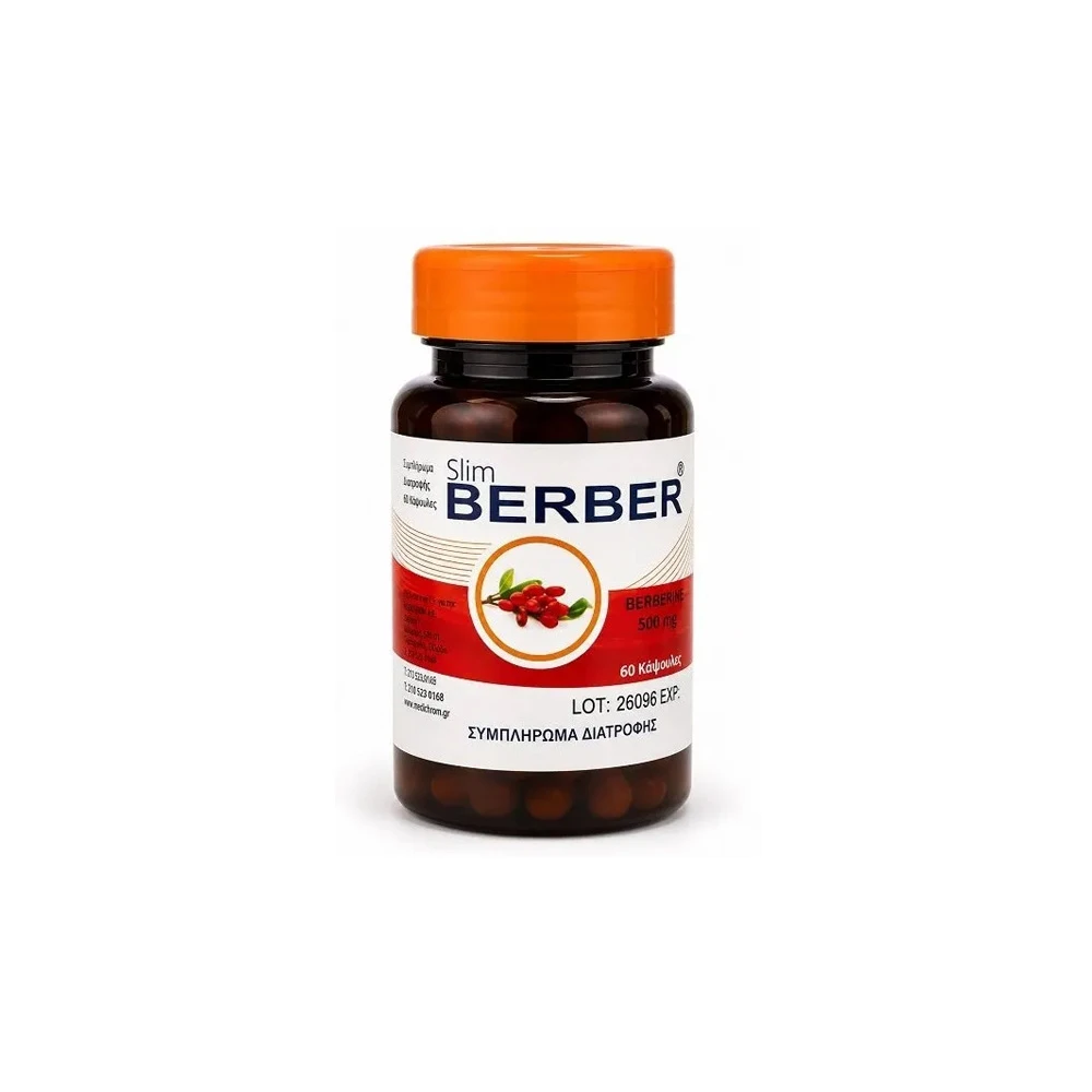 Medichrom Slim Berber Berberine 500mg Συμπλήρωμα Διατροφής Με Βερβερίνη 60 κάψουλες