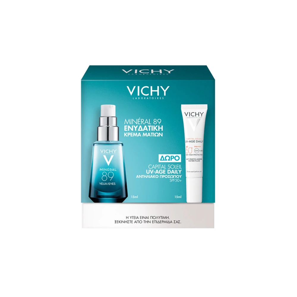 Vichy Promo Mineral 89 Eyes Ενυδατική Κρέμα Ματιών 15ml & Δώρο Capital Soleil UV-AGE Αντηλιακό Προσώπου Κατά Της Φωτογήρανσης SPF50+ 15ml