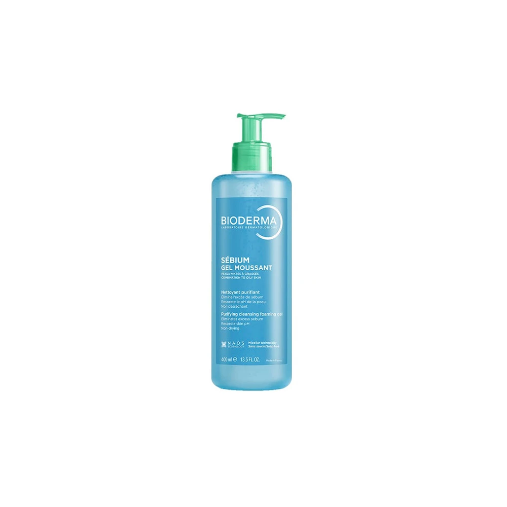 Bioderma Sebium Gel Moussant Εξυγιαντικό Gel Καθαρισμού Για Λιπαρό Δέρμα Με Τάση Ακμής Για Πρόσωπο & Σώμα 400ml