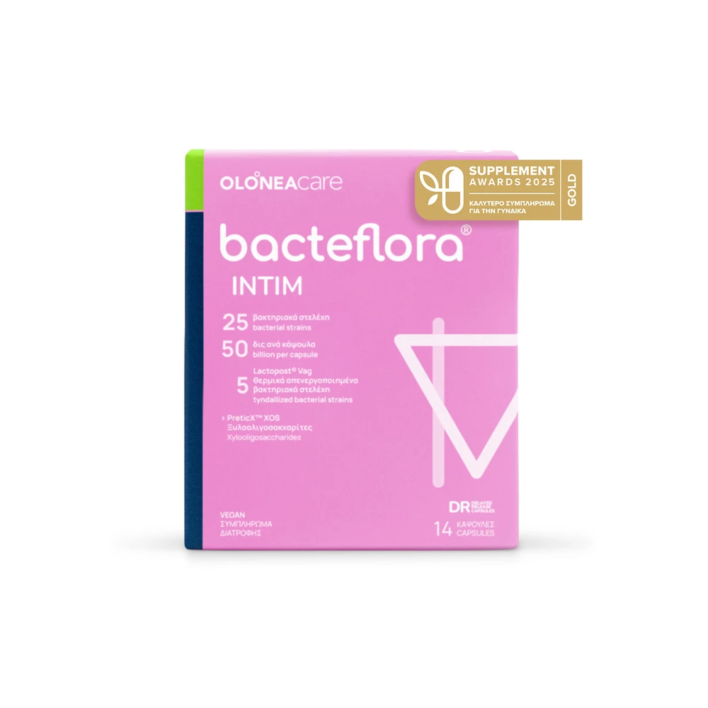 Olonea Bacteflora Intim Για Το Κολπικό Μικροβίωμα Με Προβιοτικά Πρεβιοτικά & Μεταβιοτικά 14 κάψουλες