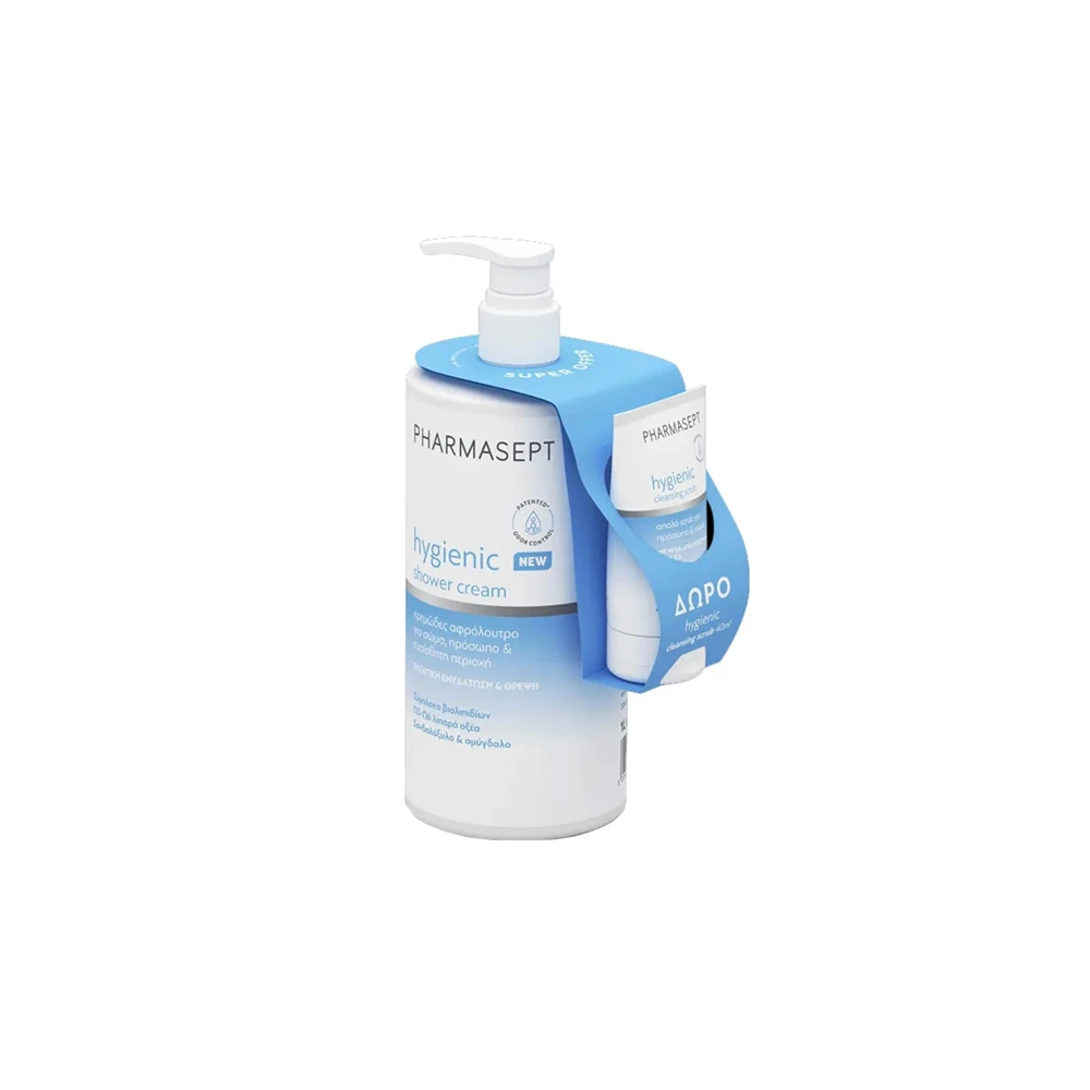 Pharmasept Promo Hygienic Shower Cream 1Lt & Gift Body & Face Cleansing Scrub 40ml