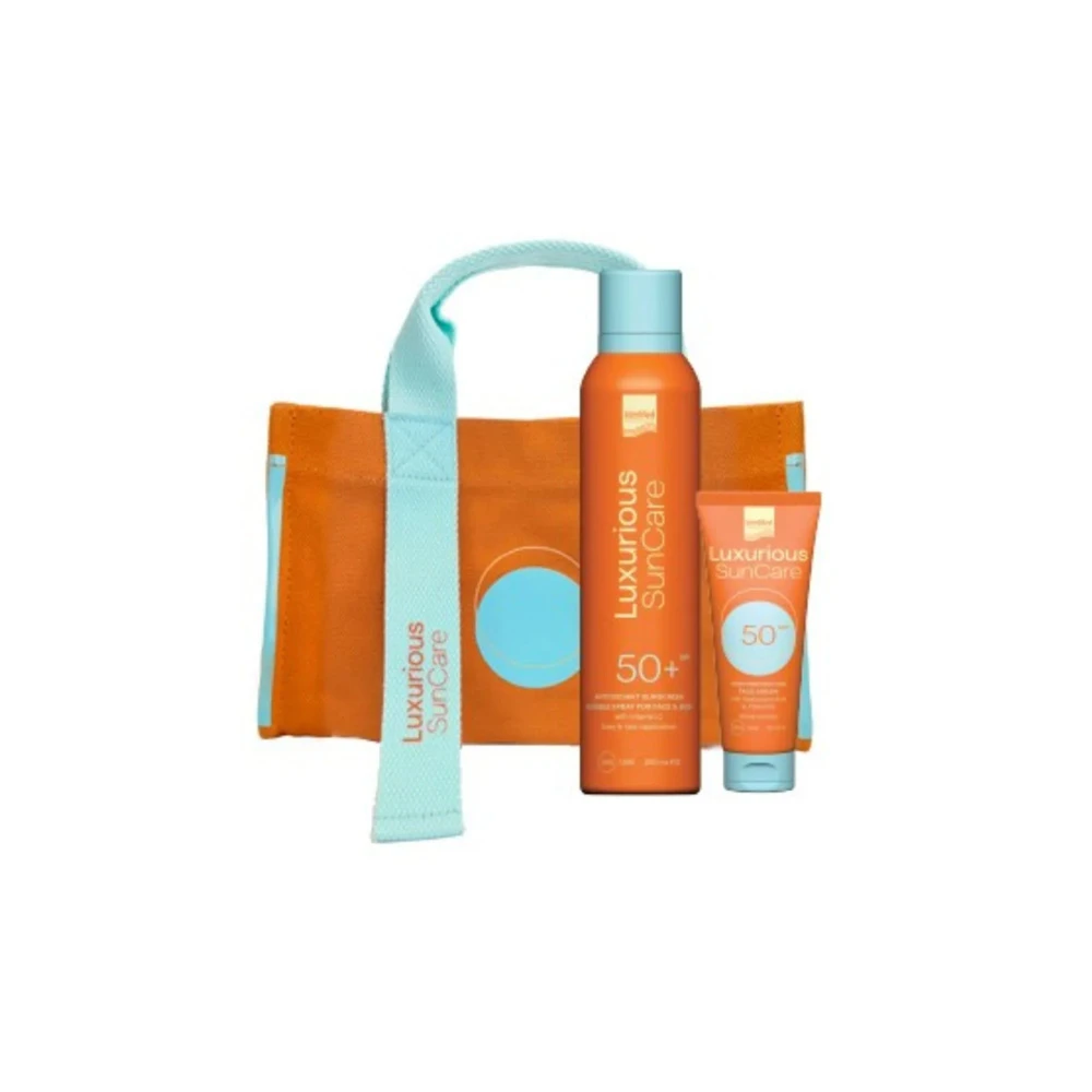 InterΜed Promo Luxurious Invisible Spray Face & Body SPF50 200ml & Sun Care Face Cream SPF50 75ml