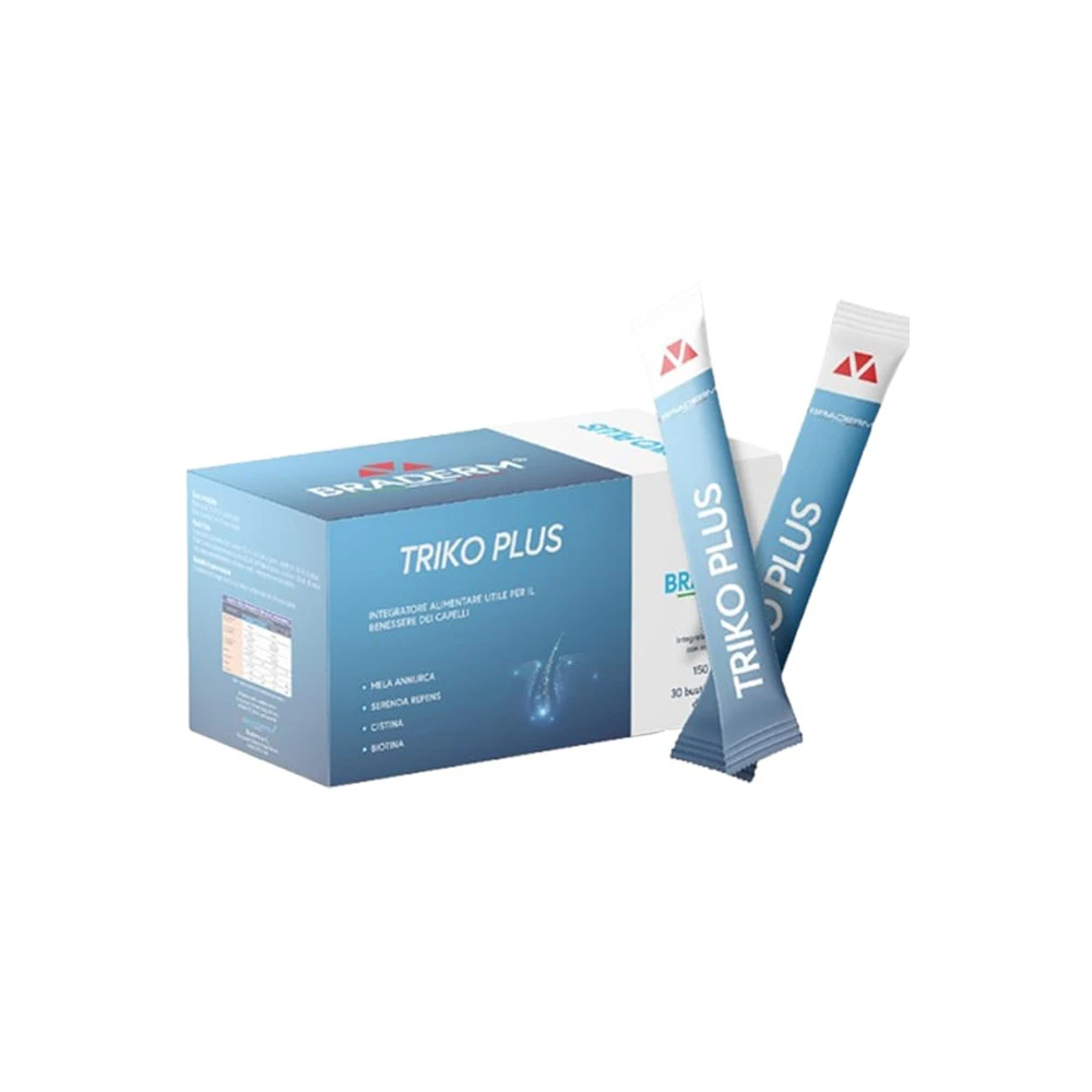 Braderm Triko Plus Συμπλήρωμα Διατροφής Για Μαλλιά Δέρμα Νύχια & Οστά 30 φακελίσκοι