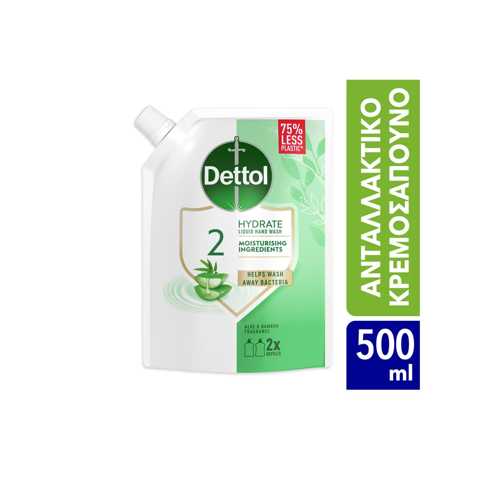 Dettol Hydrate Fragnance Refill Hand Cream Soap with Aloe Vera & Bamboo 500ml