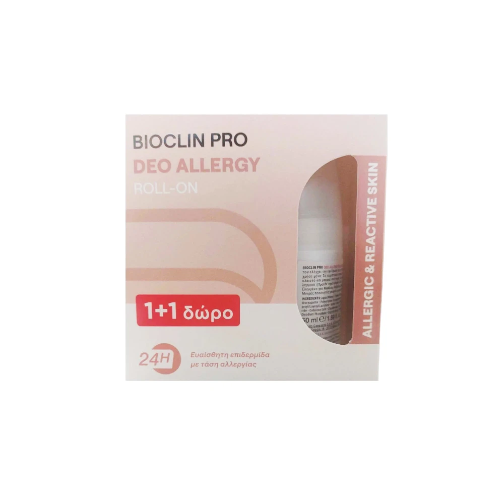 Bioclin Promo (1+1 Δώρο) Pro Deo Allergy 24h Αποσμητικό Roll On 2x50ml