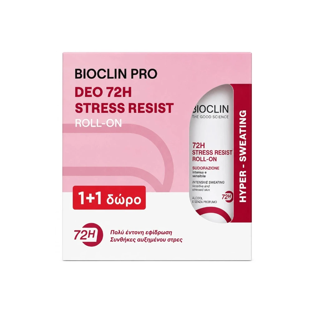 Bioclin Promo (1+1 Δώρο) Pro Deo 72h Stress Resist Αποσμητικό Roll On 2x50ml