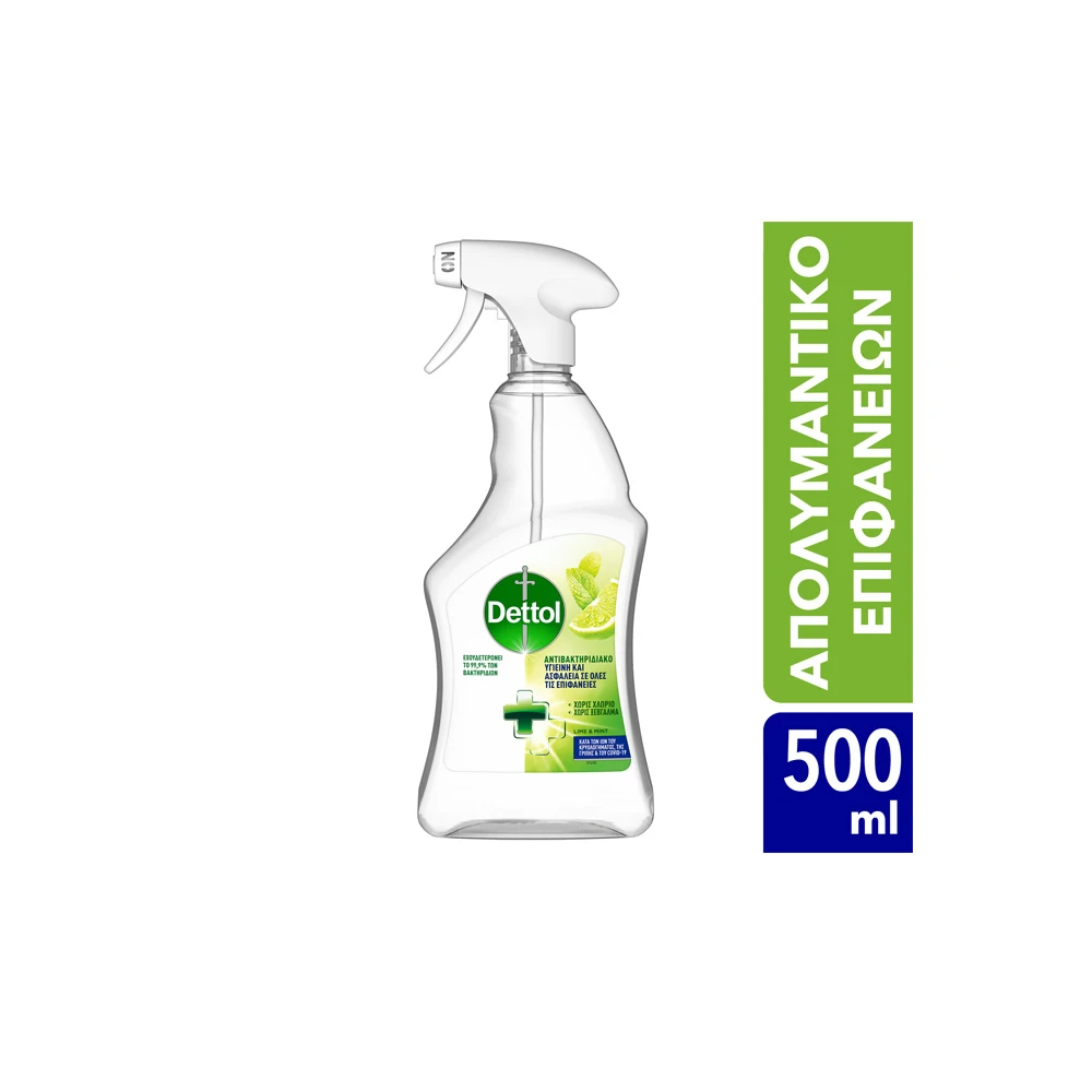 Dettol Απολυμαντικό Spray Γενικού Καθαρισμού Υγιεινή & Ασφάλεια Lime & Mint 500ml