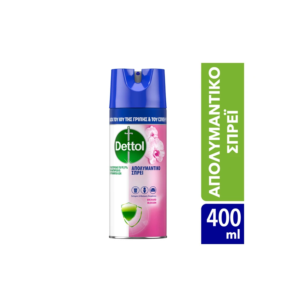Dettol Spray Orchard Blossom Απολυμαντικό Αντιβακτηριδιακό Σπρέι 400ml