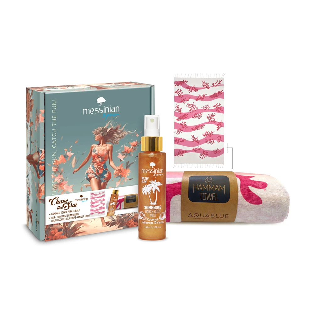 Messinian Spa Promo Chase The Sun Body Mist Για Λάμψη 100ml & Δώρο Πετσέτα Θαλάσσης Hammam Pink Corals 1 τεμάχιο