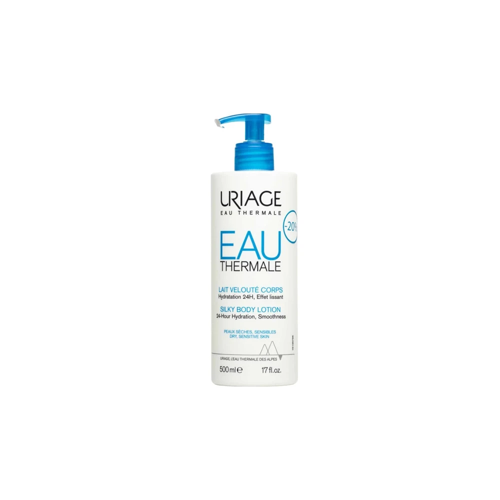 Uriage Promo (-20% Special Offer) Eau Thermale Silky Body Lotion 500ml 24-hour Moisturizing Body Lotion for Sensitive & Dry Skin with Pump