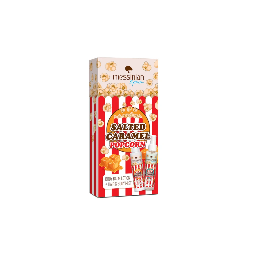 Messinian Spa Promo Salted Caramel Popcorn Body Balm Γαλάκτωμα Σώματος 100ml & Body Mist Για Ενυδάτωση 100ml