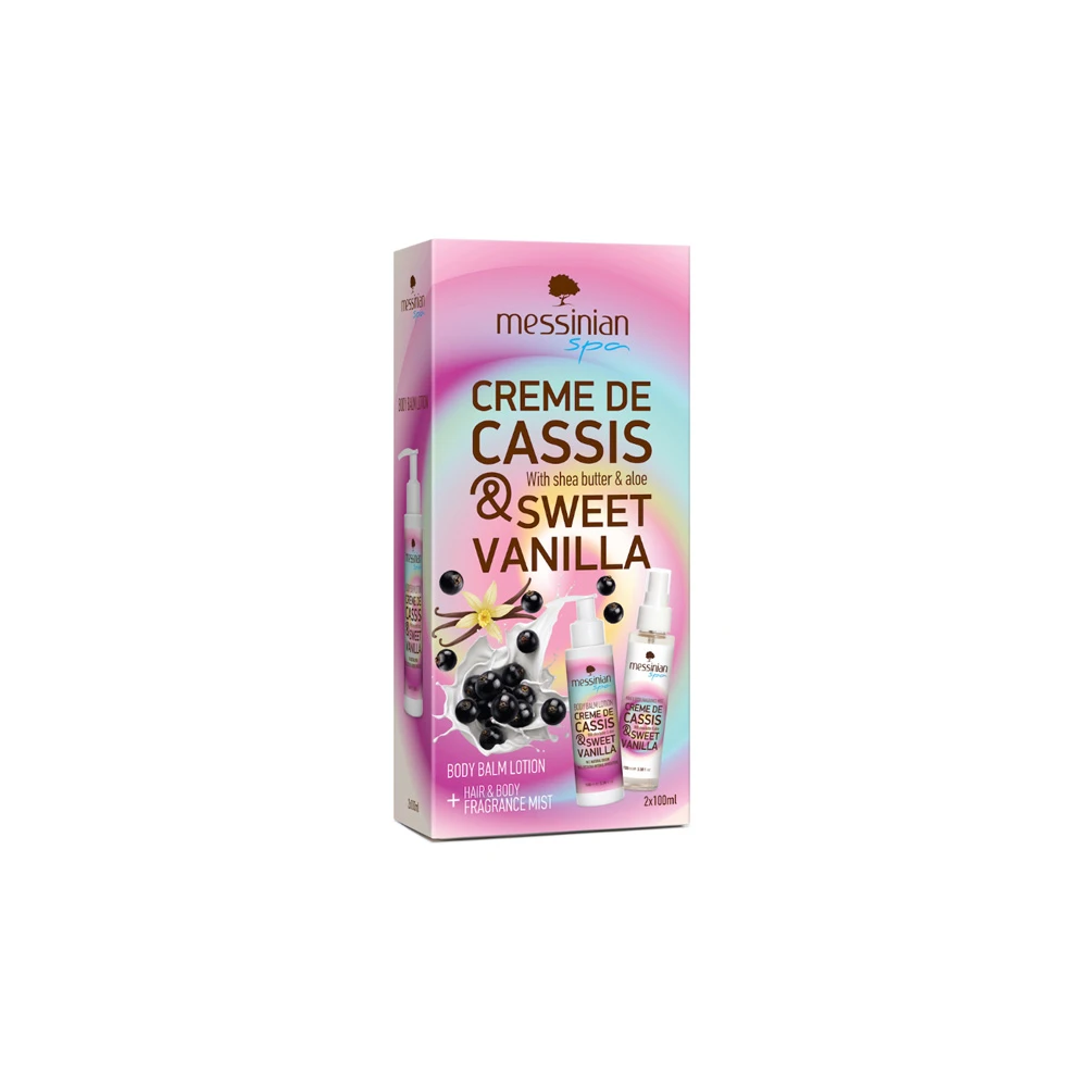 Messinian Spa Promo Creme De Cassis & Sweet Vanilla Body Balm Γαλάκτωμα Σώματος 100ml & Body Mist 100ml