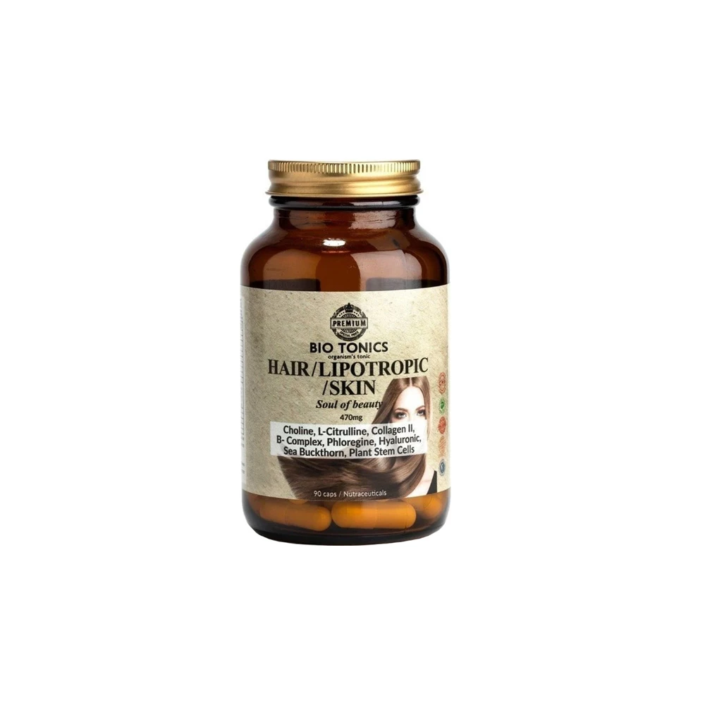 Bio Tonics Hair Lipotropic Skin Dietary Supplement Lipotropic Formula 90 vegetable capsules