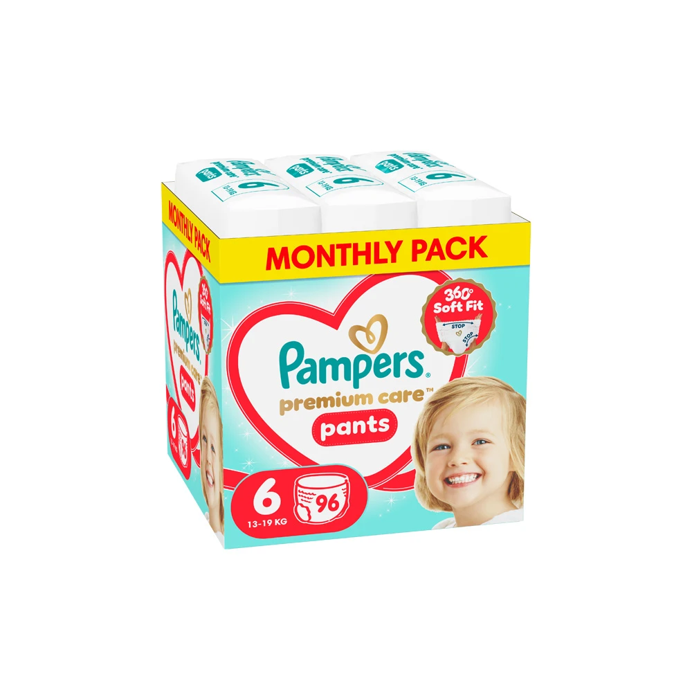 Pampers Premium Care Βρεφικές Πάνες Βρακάκι Μέγεθος 6 (13kg-19kg) 96 πάνες