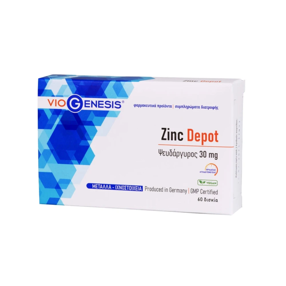 Viogenesis Zinc Depot 30 mg Dietary Supplement With Zinc For Strengthening The Immune System 60 Tablets
