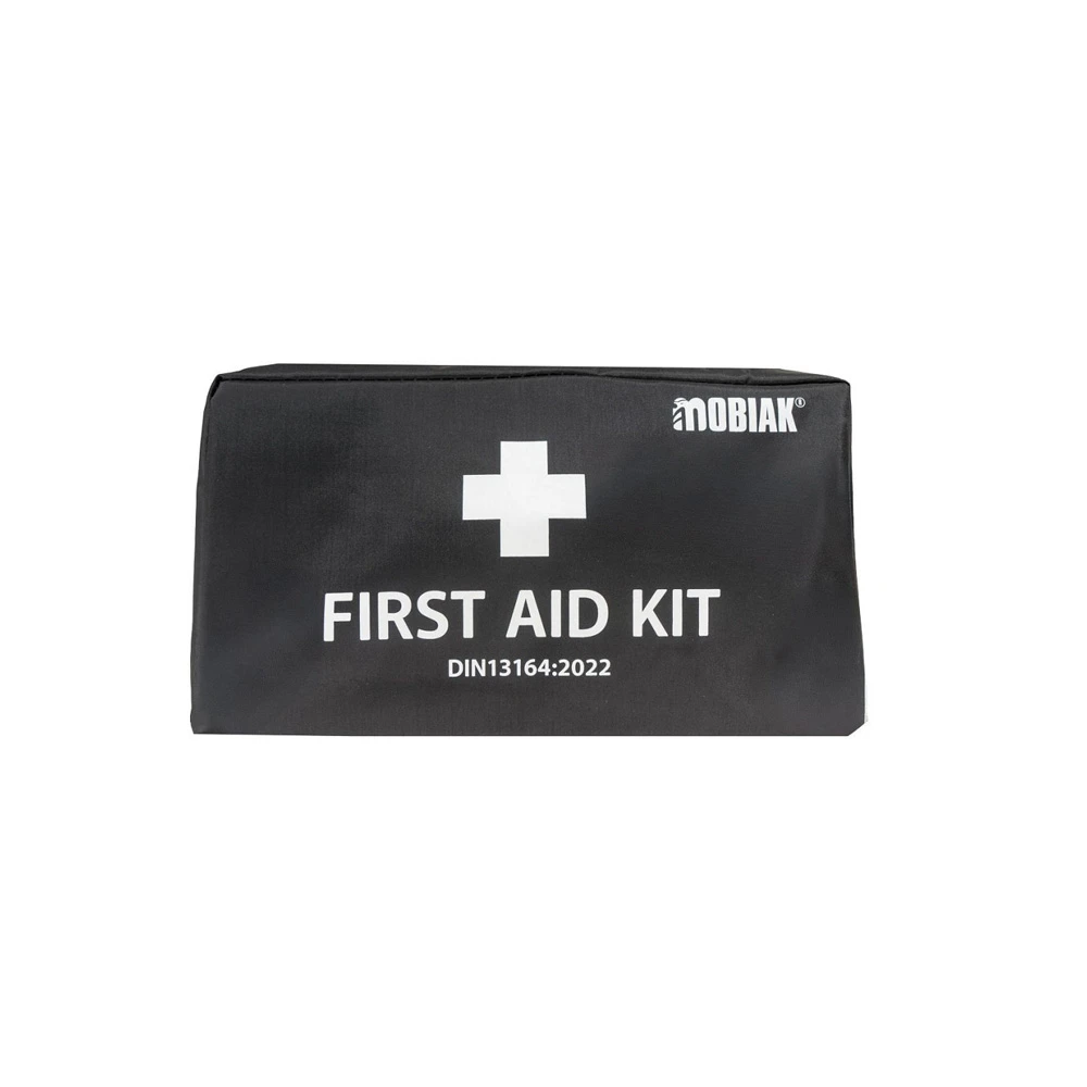 Mobiak First Aid Kit Φαρμακείο Πρώτων Βοηθειών Αυτοκινήτου Τσαντάκι Με Εξοπλισμό Μαύρο Σύμφωνα Με DIN 13164:2022 1 τεμάχιο