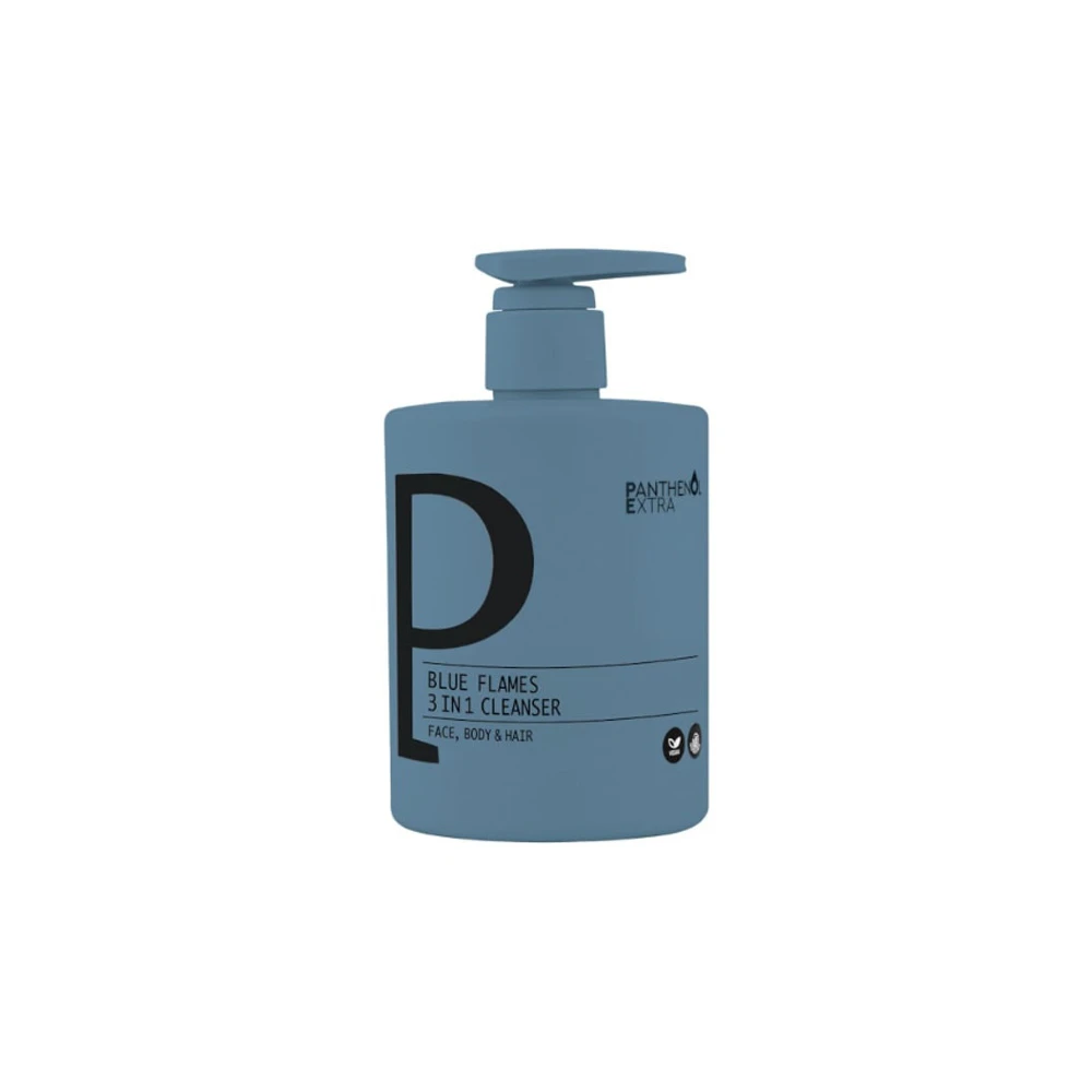Panthenol Extra Blue Flames 3in1 Ανδρικό Καθαριστικό Για Πρόσωπο Σώμα & Μαλλιά 500ml