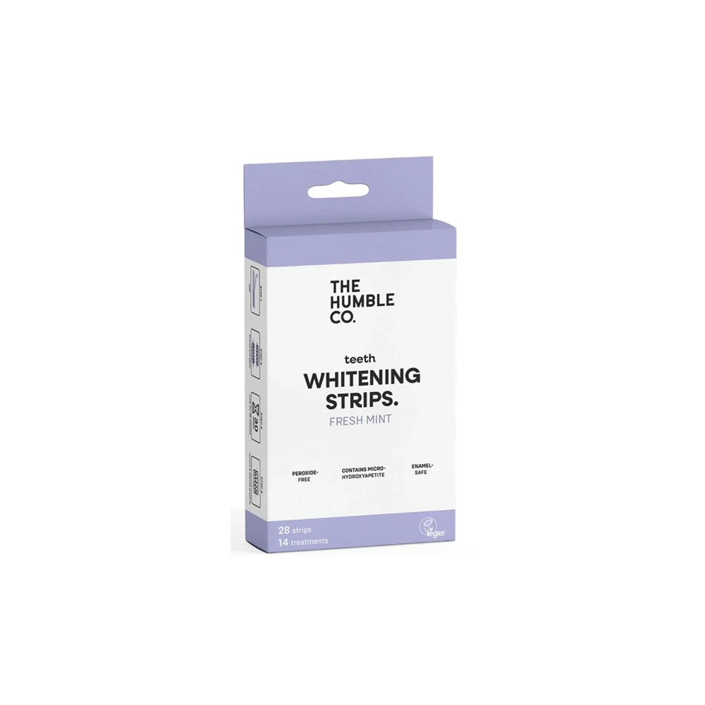 The Humble Co. Whitening Teeth Strips Fresh Mint Ταινίες Λεύκανσης Δοντιών Με Γεύση Μέντα 28 τεμάχια