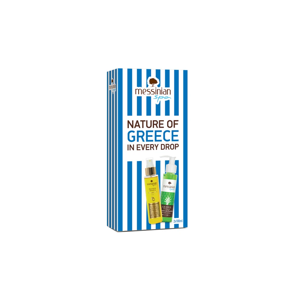 Messinian Spa Promo Nourishing Hydrating Beauty Oil 3in1 Ενυδατικό Έλαιο Σώματος Προσώπου & Μαλλιών 100ml & Organic Aloe Vera & Panthenol Body Gel Καταπραϋντικό Τζέλ Σώματος Για Ενυδάτωση & Θρέψη Με Αντλία 100ml