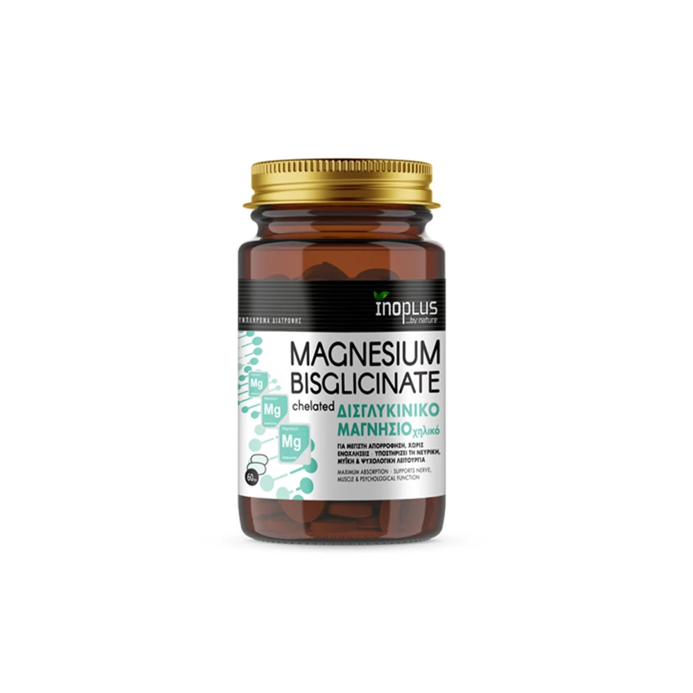 Inoplus Magnesium Bisglicinate Συμπλήρωμα Διατροφής Με Μαγνήσιο 60 κάψουλες