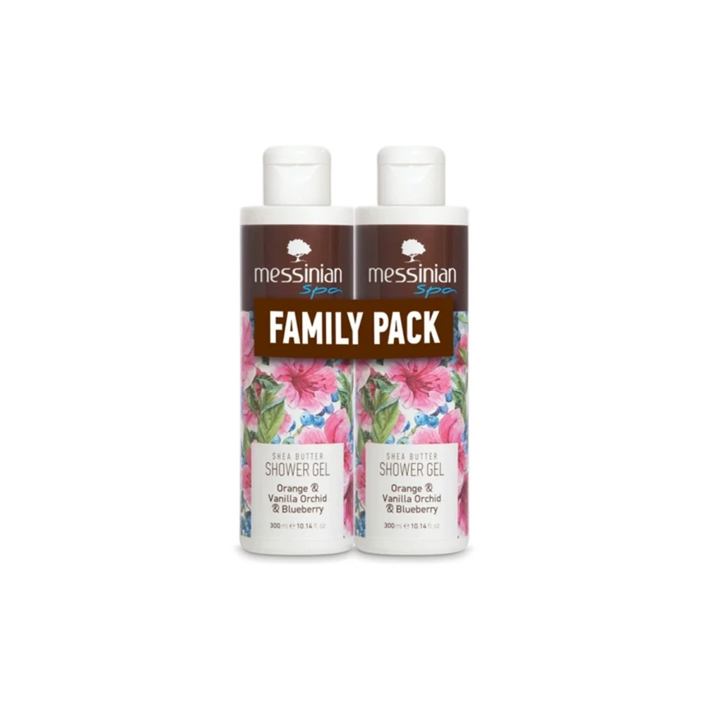 Messinian Spa Promo (1+1 Δώρο) Orange Vanilla Orchid & Blueberry Shower Gel Ενυδατικό Αφρόλουτρο Πορτοκάλι Βανίλια Ορχιδέα & Μύρτιλο 2x300ml